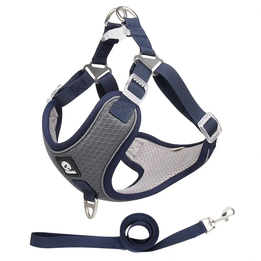 Adjustable Breathable Dog Harness with Leash – No-Pull, No-Choke, Secure Fit