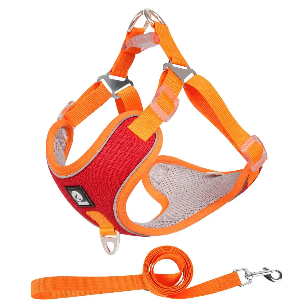 Adjustable Breathable Dog Harness with Leash – No-Pull, No-Choke, Secure Fit